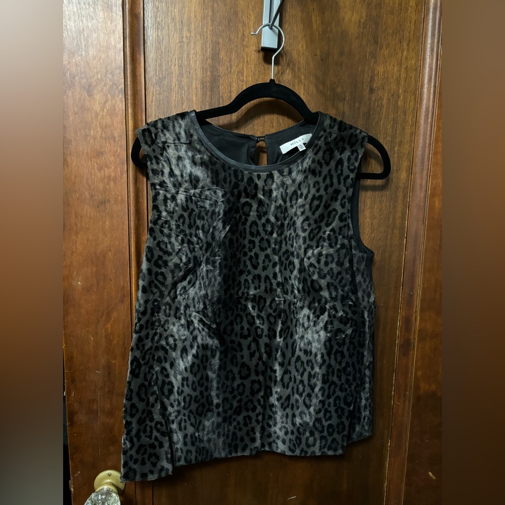 Milly faux fur tank top